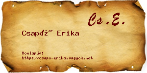 Csapó Erika névjegykártya